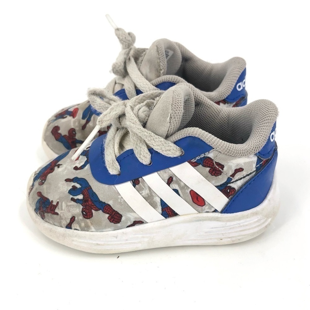 Adidas Spiderman Kids Sneakers Tennis Shoes Toddler Size 4 - Picture 2 of 9